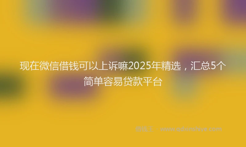 现在微信借钱可以上诉嘛2025年精选，汇总5个简单容易贷款平台