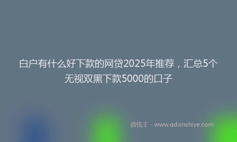 白户有什么好下款的网贷2025年推荐，汇总5个无视双黑下款5000的口子
