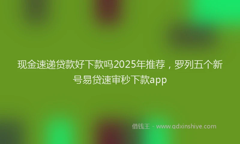 现金速递贷款好下款吗2025年推荐，罗列五个新号易贷速审秒下款app