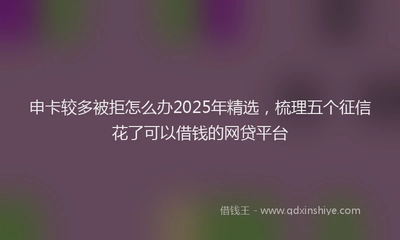 申卡较多被拒怎么办2025年精选，梳理五个征信花了可以借钱的网贷平台