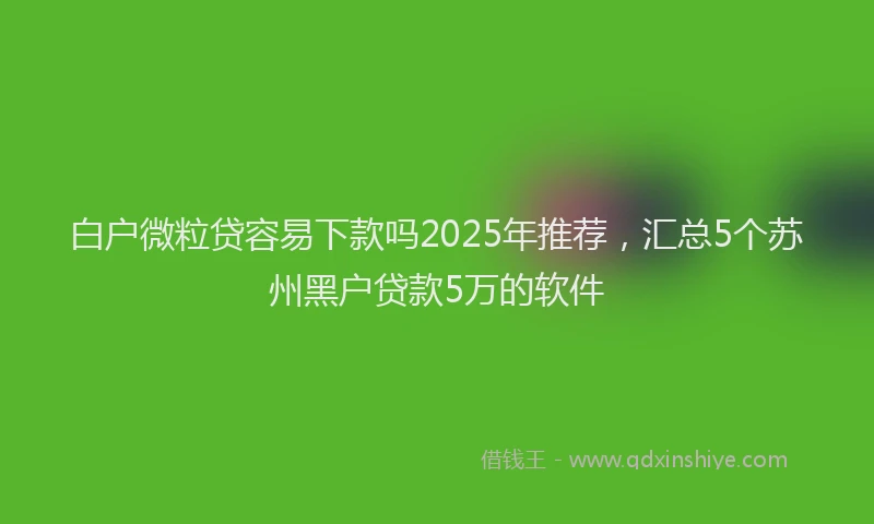 白户微粒贷容易下款吗2025年推荐，汇总5个苏州黑户贷款5万的软件