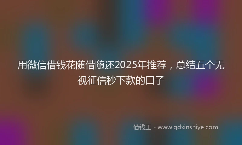 用微信借钱花随借随还2025年推荐，总结五个无视征信秒下款的口子