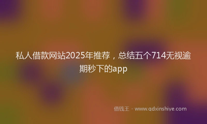 私人借款网站2025年推荐，总结五个714无视逾期秒下的app