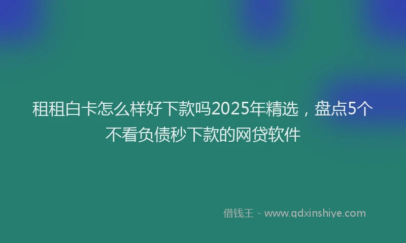 租租白卡怎么样好下款吗2025年精选，盘点5个不看负债秒下款的网贷软件