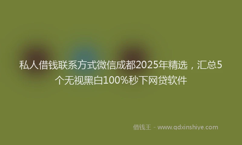 私人借钱联系方式微信成都2025年精选，汇总5个无视黑白100%秒下网贷软件