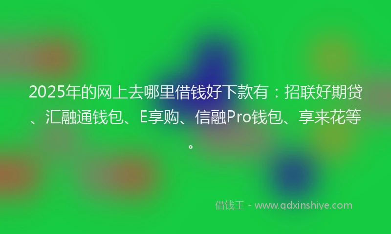 2025年的网上去哪里借钱好下款有：招联好期贷、汇融通钱包、E享购、信融Pro钱包、享来花等。
