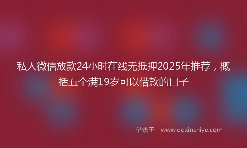 私人微信放款24小时在线无抵押2025年推荐，概括五个满19岁可以借款的口子