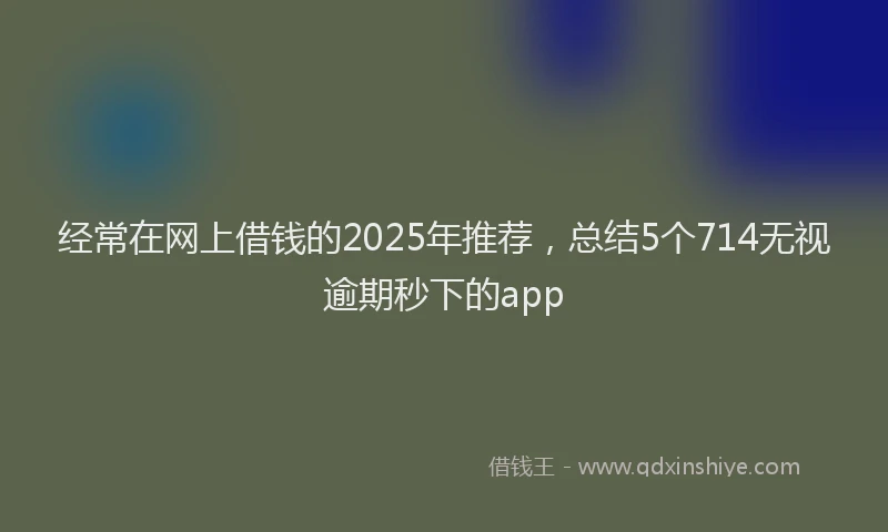 经常在网上借钱的2025年推荐，总结5个714无视逾期秒下的app