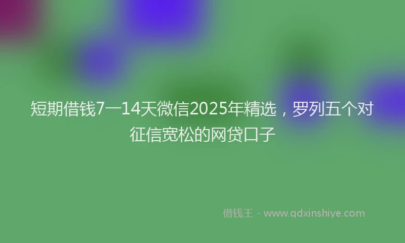 短期借钱7一14天微信2025年精选，罗列五个对征信宽松的网贷口子