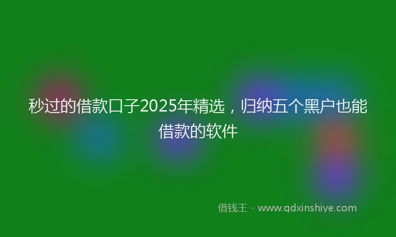 秒过的借款口子2025年精选，归纳五个黑户也能借款的软件