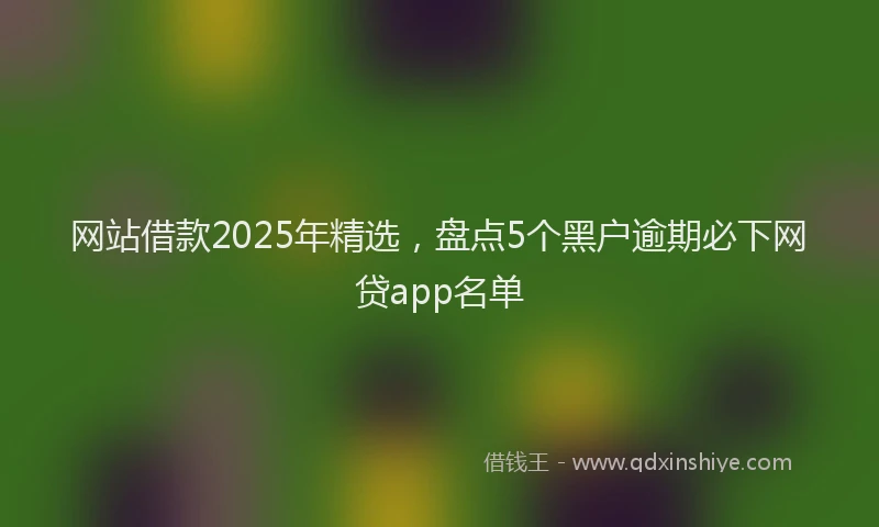 网站借款2025年精选，盘点5个黑户逾期必下网贷app名单