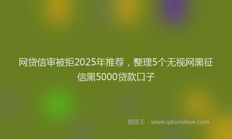 网贷信审被拒2025年推荐，整理5个无视网黑征信黑5000贷款口子