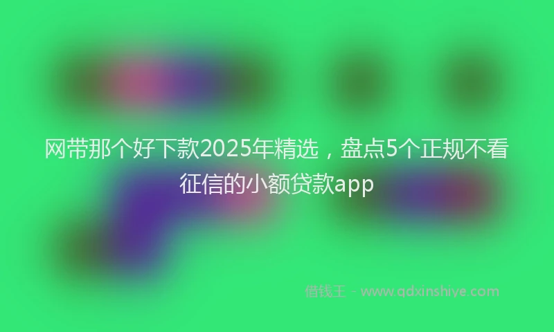 网带那个好下款2025年精选，盘点5个正规不看征信的小额贷款app