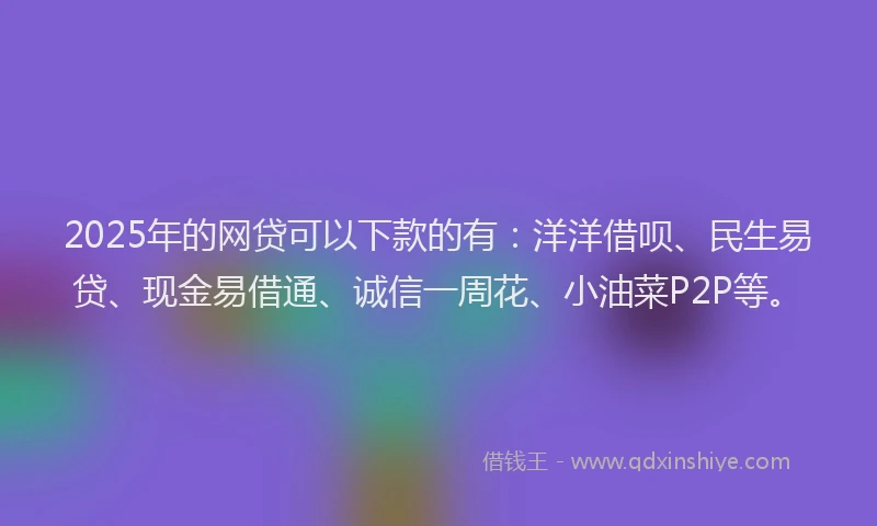 2025年的网贷可以下款的有：洋洋借呗、民生易贷、现金易借通、诚信一周花、小油菜P2P等。