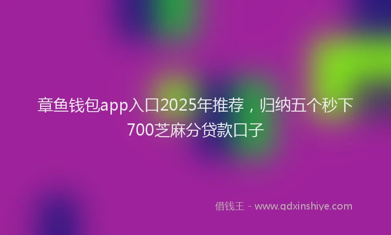 章鱼钱包app入口2025年推荐，归纳五个秒下700芝麻分贷款口子