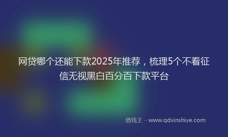 网贷哪个还能下款2025年推荐，梳理5个不看征信无视黑白百分百下款平台