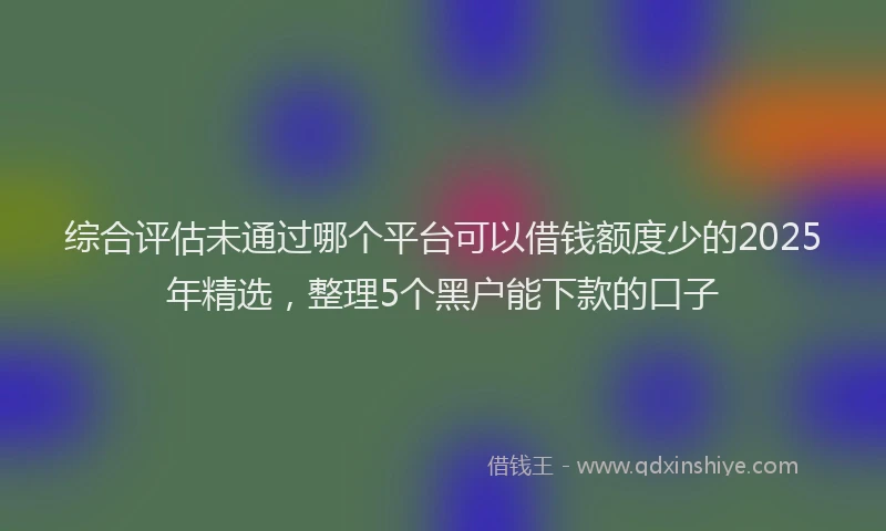 综合评估未通过哪个平台可以借钱额度少的2025年精选，整理5个黑户能下款的口子
