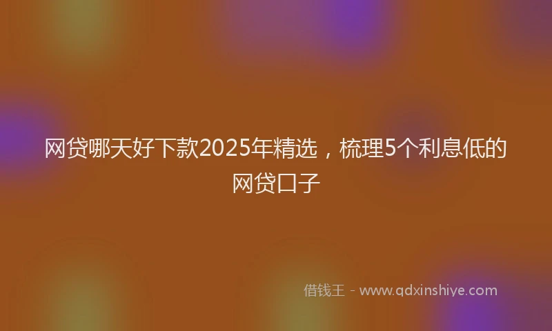 网贷哪天好下款2025年精选，梳理5个利息低的网贷口子