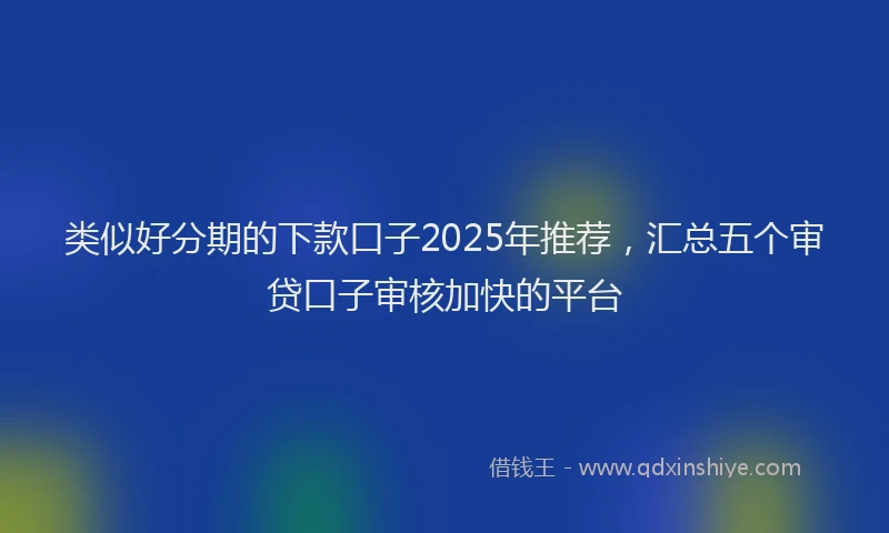 类似好分期的下款口子2025年推荐，汇总五个审贷口子审核加快的平台