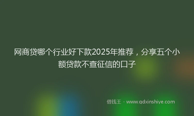 网商贷哪个行业好下款2025年推荐，分享五个小额贷款不查征信的口子