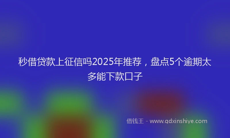 秒借贷款上征信吗2025年推荐，盘点5个逾期太多能下款口子