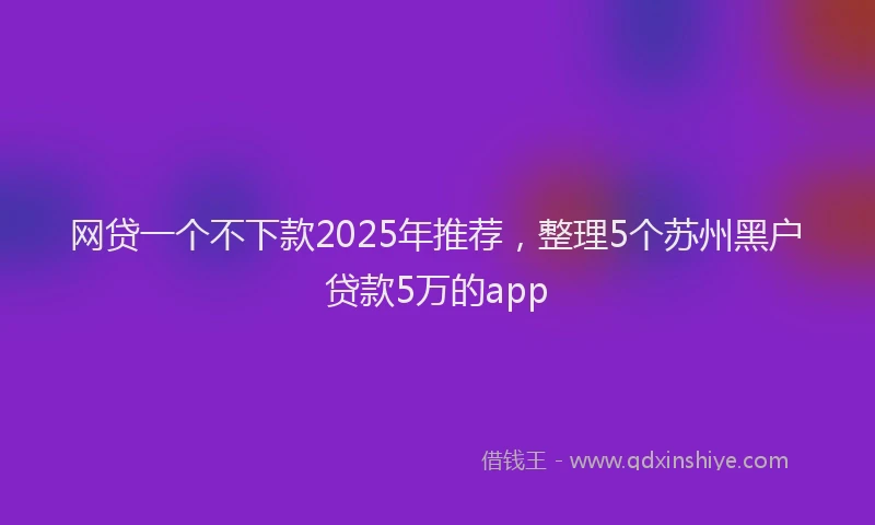 网贷一个不下款2025年推荐，整理5个苏州黑户贷款5万的app