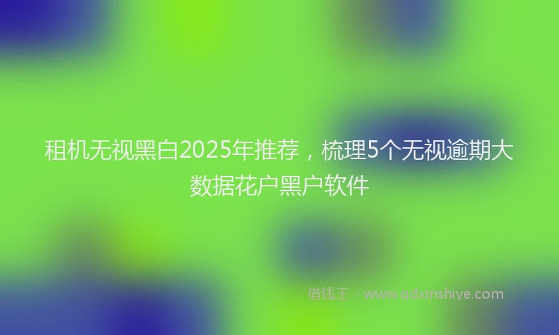租机无视黑白2025年推荐，梳理5个无视逾期大数据花户黑户软件