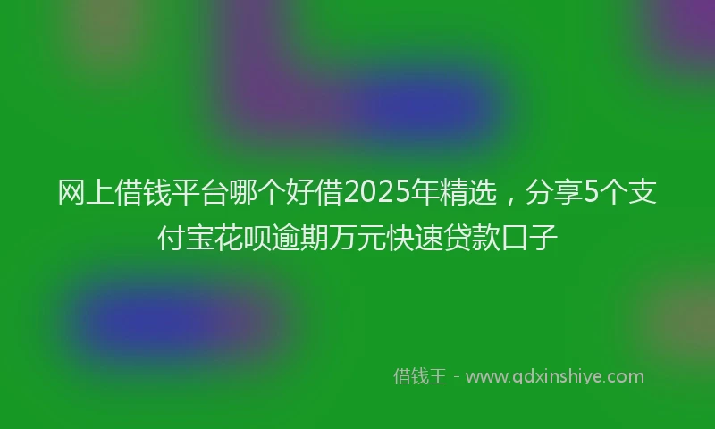 网上借钱平台哪个好借2025年精选，分享5个支付宝花呗逾期万元快速贷款口子