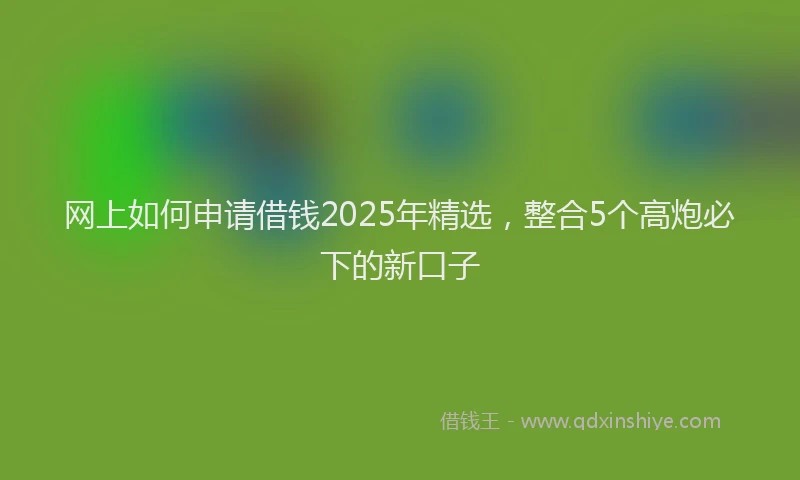 网上如何申请借钱2025年精选，整合5个高炮必下的新口子