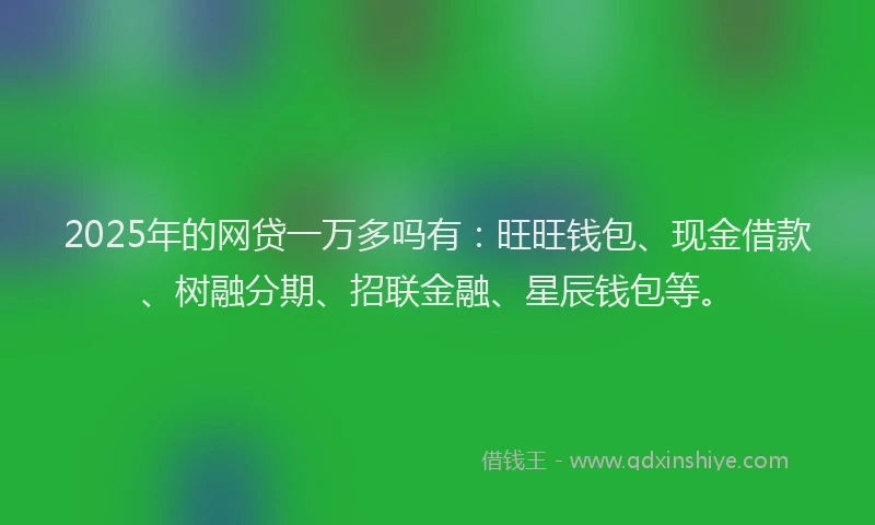 2025年的网贷一万多吗有：旺旺钱包、现金借款、树融分期、招联金融、星辰钱包等。