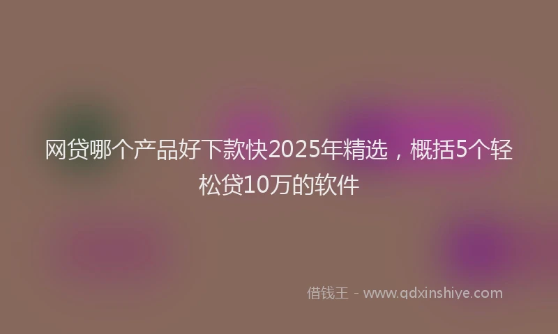 网贷哪个产品好下款快2025年精选，概括5个轻松贷10万的软件