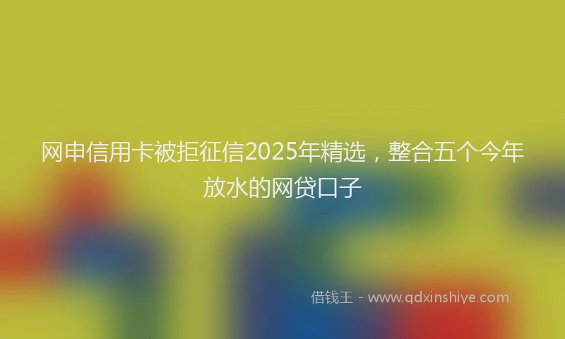 网申信用卡被拒征信2025年精选，整合五个今年放水的网贷口子