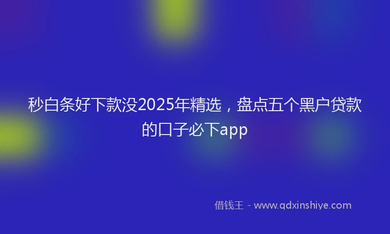 秒白条好下款没2025年精选，盘点五个黑户贷款的口子必下app