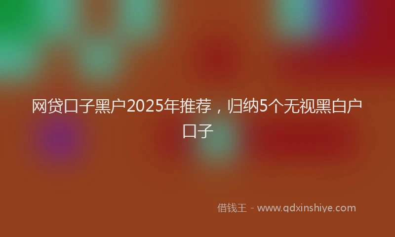 网贷口子黑户2025年推荐，归纳5个无视黑白户口子