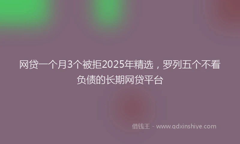 网贷一个月3个被拒2025年精选，罗列五个不看负债的长期网贷平台