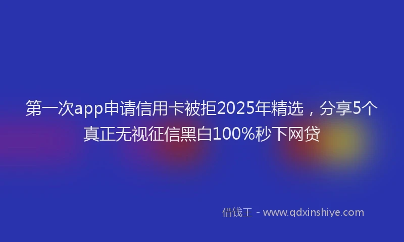 第一次app申请信用卡被拒2025年精选，分享5个真正无视征信黑白100%秒下网贷