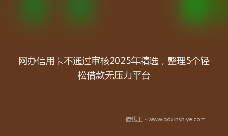 网办信用卡不通过审核2025年精选，整理5个轻松借款无压力平台