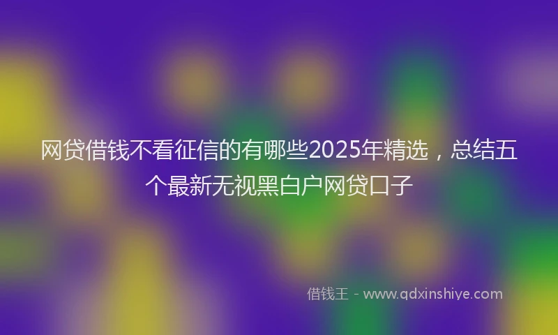 网贷借钱不看征信的有哪些2025年精选，总结五个最新无视黑白户网贷口子