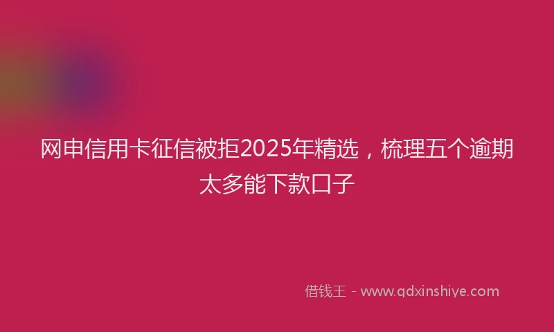 网申信用卡征信被拒2025年精选，梳理五个逾期太多能下款口子