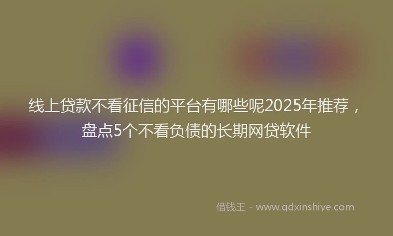 线上贷款不看征信的平台有哪些呢2025年推荐，盘点5个不看负债的长期网贷软件