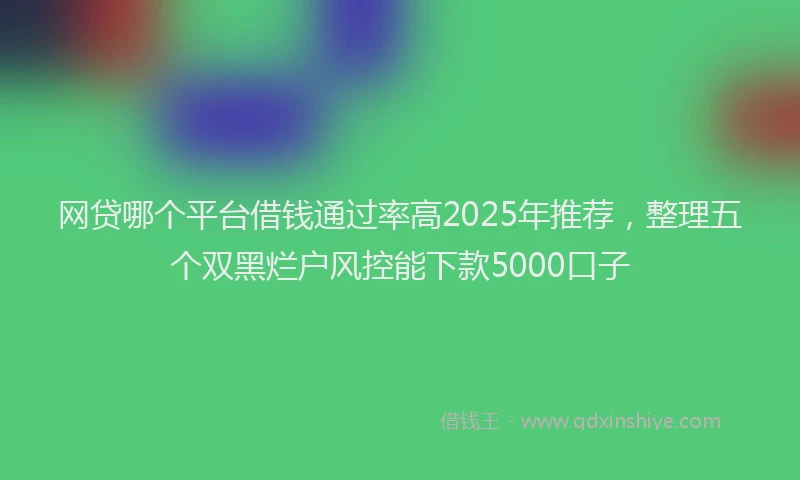 网贷哪个平台借钱通过率高2025年推荐，整理五个双黑烂户风控能下款5000口子