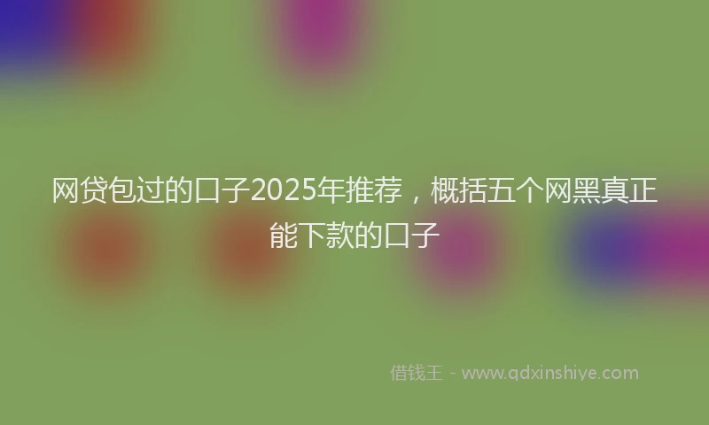 网贷包过的口子2025年推荐，概括五个网黑真正能下款的口子
