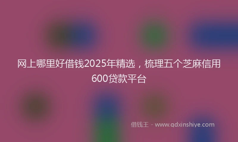 网上哪里好借钱2025年精选，梳理五个芝麻信用600贷款平台