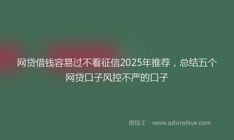 网贷借钱容易过不看征信2025年推荐，总结五个网贷口子风控不严的口子