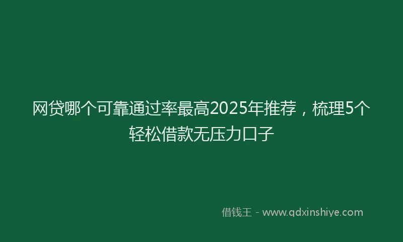 网贷哪个可靠通过率最高2025年推荐，梳理5个轻松借款无压力口子