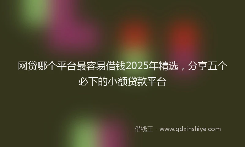 网贷哪个平台最容易借钱2025年精选，分享五个必下的小额贷款平台