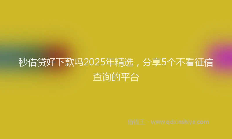秒借贷好下款吗2025年精选，分享5个不看征信查询的平台