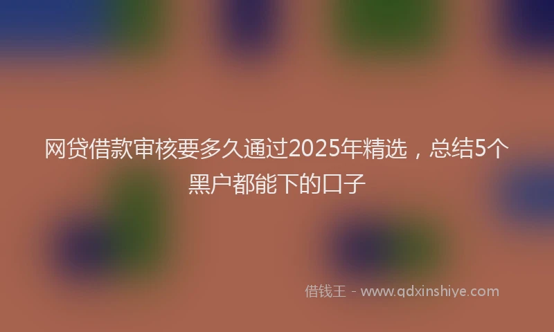 网贷借款审核要多久通过2025年精选，总结5个黑户都能下的口子
