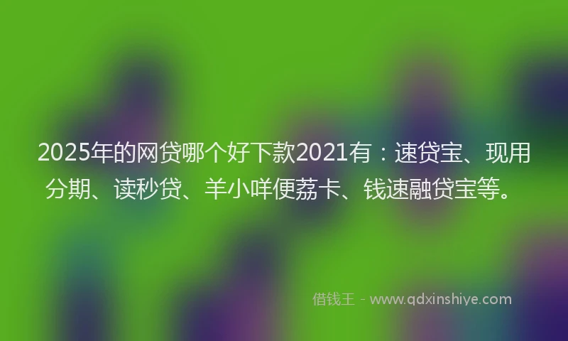 2025年的网贷哪个好下款2021有：速贷宝、现用分期、读秒贷、羊小咩便荔卡、钱速融贷宝等。