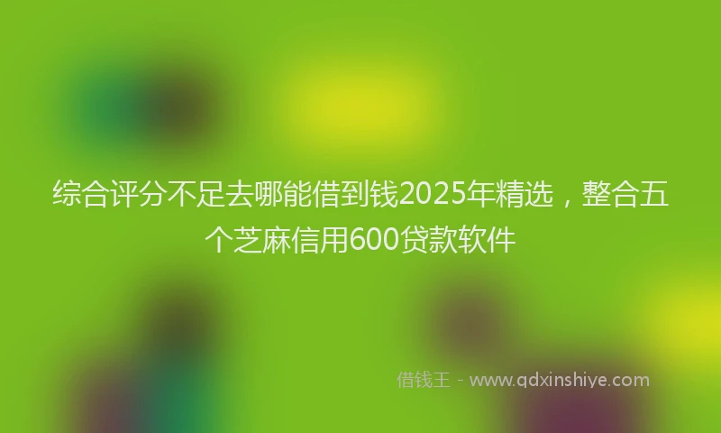 综合评分不足去哪能借到钱2025年精选，整合五个芝麻信用600贷款软件
